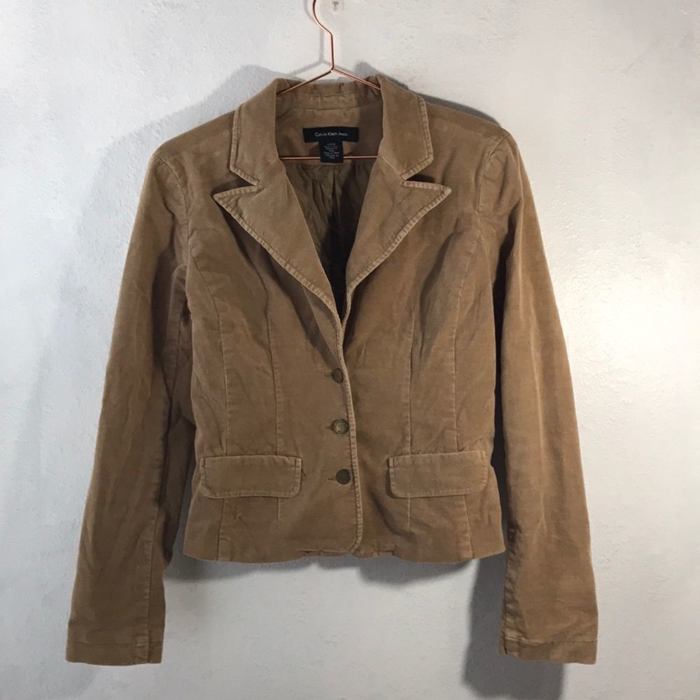 ‎Calvin Klein tan corduroy blazer